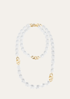 VERDURA 18K YELLOW GOLD CURB-LINK AND ROCK CRYSTAL NECKLACE