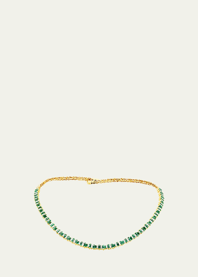 Suzanne Kalan 18k Yellow Gold Emerald And Diamond Collar In Yg