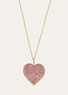 SYDNEY EVAN 14K YELLOW GOLD 20TH PINK SAPPHIRE HEART CHARM TIFFANY CHAIN NECKLACE