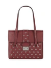 RED VALENTINO EYELET -TRIM LEATHER TOP HANDLE BAG,0400095083262