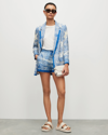 Allsaints Paisley Print Aleida Blazer In Blue/white