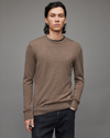 Allsaints Mode Merino Wool Embroidered Logo Regular Fit Crewneck Sweater