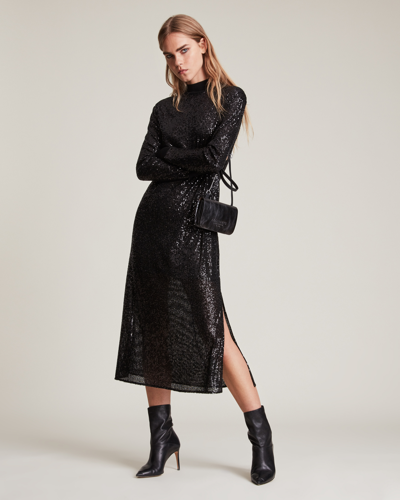Allsaints Juela Sequin Dress In Black | ModeSens