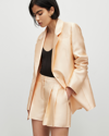 Allsaints London Shimmer Single Breasted Blazer In Gold