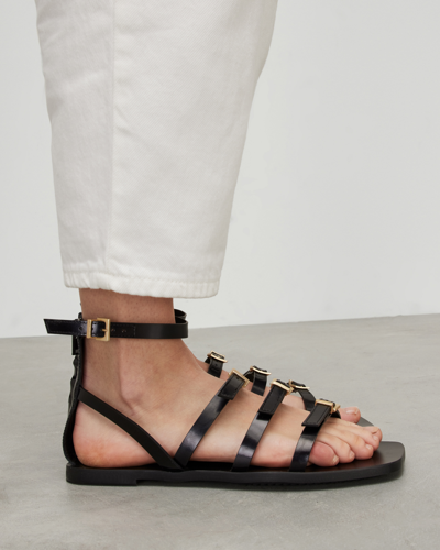 Allsaints Lore Leather Gladiator Sandals In Black