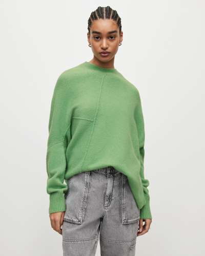 Allsaints Lock Crew Neck Sweater In Apple Green