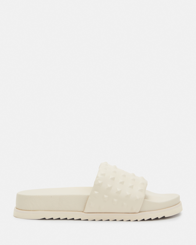 Allsaints Shay Leather Studded Sandals In Cream