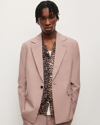Allsaints Womens Aleida Open-front Stretch-woven Blazer Mauve Chalk Pi In Dusky Pink