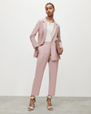 Allsaints Aleida Mid-rise Tapered Leg Tri Pants In Pale Orchid Pink