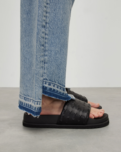 Allsaints Shay Leather Studded Sandals In Black