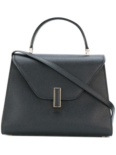 Valextra Iside Medium Leather Top-handle Bag In Black
