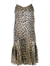 GANNI leopard print flared dress,F177712168038
