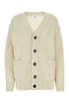 Ami Alexandre Mattiussi Ami Paris Ivory Alpaca Blend Cardigan In Beige O Tan 