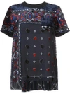 SACAI paisley velvet applique blouse,0328812174092