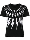 Neil Barrett Black Fairisle Thunderbolt T-shirt