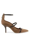 MALONE SOULIERS ROBYN LEATHER-TRIMMED SUEDE PUMPS