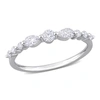 Mimi & Max 1/2ct Dew Created Moissanite Semi-eternity Ring In Sterling Silver In White
