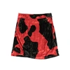 MARCELO BURLON COUNTY OF MILAN RED AND BLACK VELVET LADYBUG MINI SKIRT