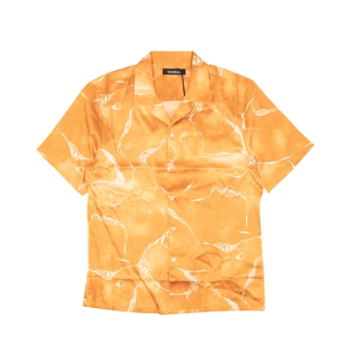 Nahmias Orange Miracle Tie Dye Silk Button Down Shirt
