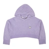 PALM ANGELS LILAC PXP SWEATER RIBBED CROPPED HOODIE