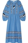 LOVESHACKFANCY Isla embroidered cotton-voile midi dress