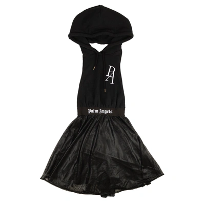 Palm Angels Black Mini Hoodie Dress