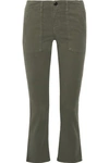 THE GREAT THE ARMY NERD CROPPED STRETCH-TWILL SKINNY PANTS