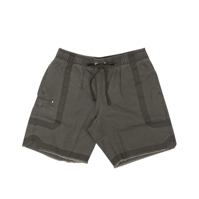 John Elliott Black Cotton Poplin Frame Ii Shorts In Grey