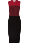 ALTUZARRA MARIANA COLOR-BLOCK RIBBED STRETCH-KNIT MIDI DRESS