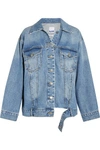 SJYP OVERSIZED DISTRESSED DENIM JACKET