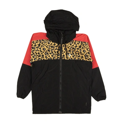 Marcelo Burlon County Of Milan Black And Red Leopard Windbreaker