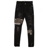 Amiri Aged Black Art Patch Checkered Skinny Jeans In Black