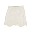 OFF-WHITE WHITE EMBROIDERED LEATHER SKIRT