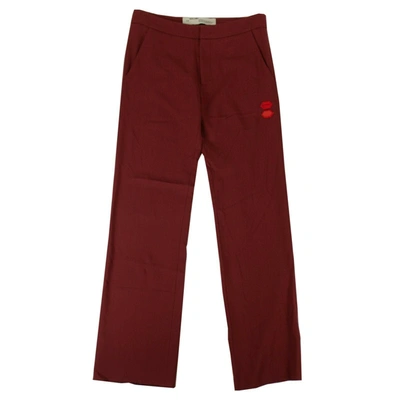 Off-white Red Wool Tailored Pants
