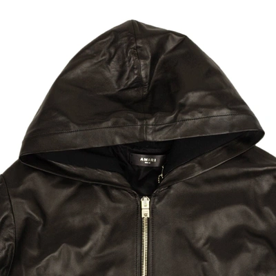 Amiri Black Leather Hoodie