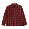 MARCELO BURLON COUNTY OF MILAN RED AND BLACK PLAID BUTTON DOWN SHIRT