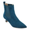 Journee Collection Women's Tenlee Wide Width Pointed Toe Kitten Heel Dress Booties In Blue
