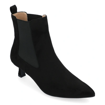 Journee Collection Women's Tenlee Wide Width Pointed Toe Kitten Heel Dress Booties In Black