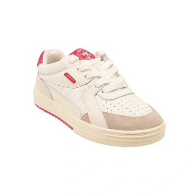 Palm Angels White Leather University Low Top Sneakers