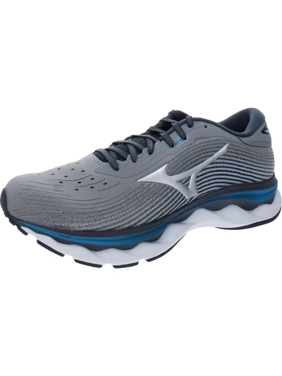 Mizuno Wave Sky 5 Womens Fitness Lace Up Running Shoes In Grey