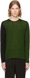 MARNI Green & Black Colourblocked jumper