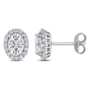 Mimi & Max 1 1/3ct Dew Created Moissanite Round Halo Stud Earrings In Sterling Silver In White
