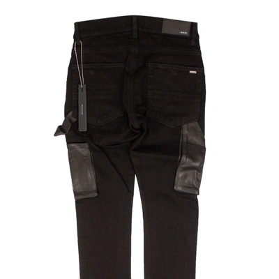 Amiri Black Denim Leather Workman Pants