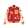 Rhude Embellished Leather-trimmed Wool-blend Felt Varsity Jacket In Red