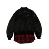 Marcelo Burlon County Of Milan Black Polyamide 'cupido' Tartan Bomber Jacket In Black