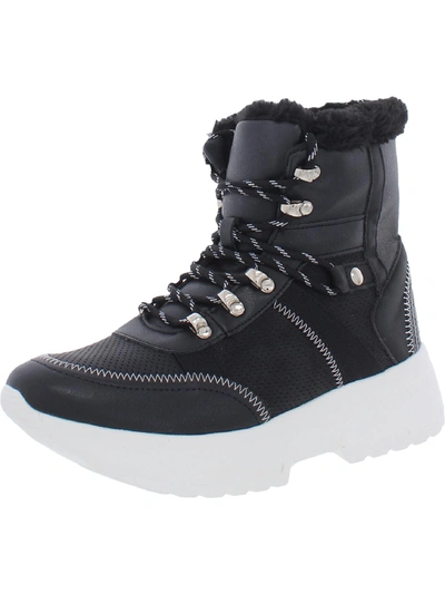 Sugar Perri Womens Lace Up Platfrorm Winter & Snow Boots In Black