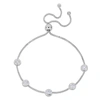 Mimi & Max 1 1/4ct Dew Created Moissanite Station Bolo Bracelet In Sterling Silver In White