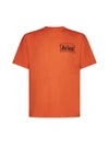 Aries Logo Print Crew Neck T-shirt With Short Sleeves In Orange