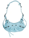 Balenciaga Women's Le Cagole Xs Leather Shoulder Bag In Clear Blue