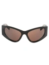 Balenciaga Rectangular Sunglasses With Hidden Bb Logo Hinges In Black